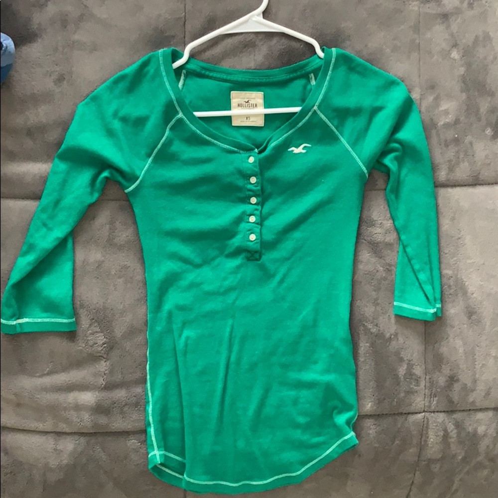 Long Sleeve half button up Hollister shirt